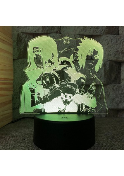 Anime Naruto Naruto Sasuke Namikaze Minato Karikatür 3D Gece Lambası Moda Yatak Odası Başucu Lambası Ortam Işığı Masaüstü Süsü (Yurt Dışından)