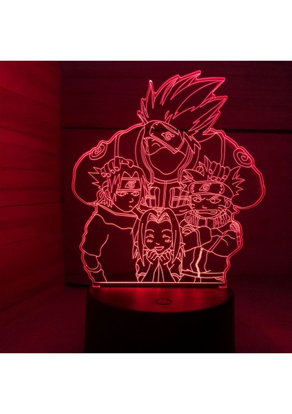 Anime Naruto Naruto Sasuke Namikaze Minato Karikatür 3D Gece Lambası Moda Yatak Odası Başucu Lambası Ortam Işığı Masaüstü Süsü (Yurt Dışından)