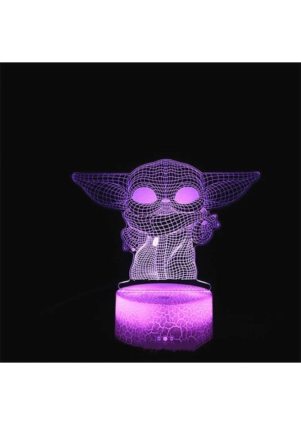 Anime Yoda Bebek 3D Lamba LED Illüzyon Gece Lambası Renk Değiştiren Lampara Çocuklar Için Yatak Odası Dekor Gece Lambası Manga Groot Masa Lambası (Yurt Dışından)