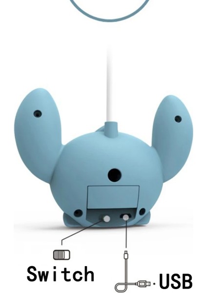 LED Lilo & Stitch Kalemtıraşlı Masa Lambası Katlanabilir Işık Sevimli Masa Küçük Kitap Lambası USB Şarjlı Işık Hediye (Yurt Dışından)