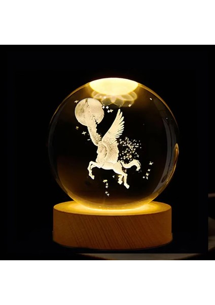 3D Kristal Işıklar Lamba Parlayan Gezegensel Galaksi Gece Lambası Kristal Küre Gece Işıkları Başucu Lambası Ev Dekoru Noel Hediyesi (Yurt Dışından)