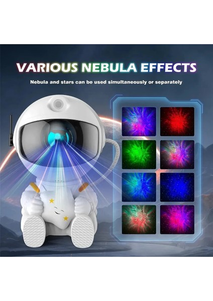 Galaxy Star Astronot Prctor LED Gece Lambası Yıldızlı Gökyüzü Projektörleri Lamba Dekorasyonu Yatak Odası Dekoratif Çocuklar Için Hediyeler (Yurt Dışından)