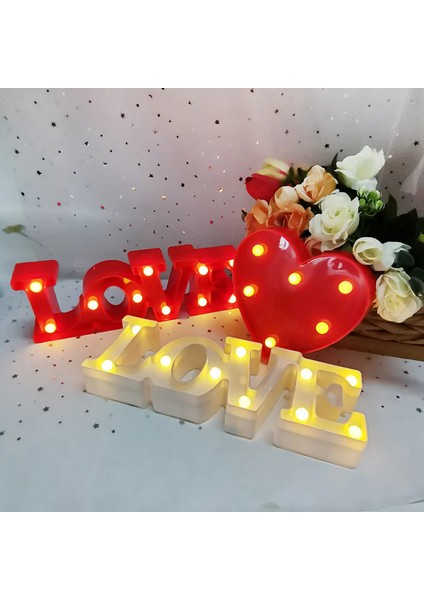 Aşk Kalp LED Lamba Düğün Parti Romantik Kırmızı Pembe Gece Lambası Süsü Doğum Günü Noel Ev Dekorasyonu Sevgililer Günü Hediyesi (Yurt Dışından)