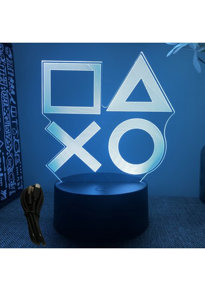 Neon Gamer 3D Lamba LED Gece Lambası Oyun Kurulumu Rgb Çocuk Lambaları Oyuncu Odası Dekorasyonu Yatak Odası Masa Lambası Kişiselleştirilmiş Hediyeler (Yurt Dışından)