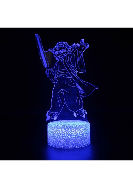 Anime Yoda Bebek 3D Lamba LED Illüzyon Gece Lambası Renk Değiştiren Lampara Çocuklar Için Yatak Odası Dekor Gece Lambası Manga Groot Masa Lambası (Yurt Dışından)