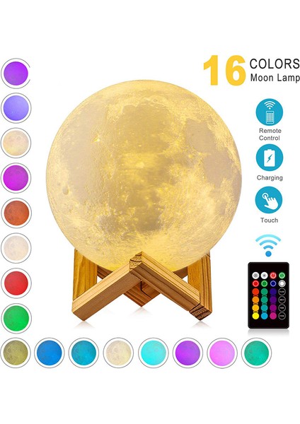 T20 LED Gece Lambası 3D Baskı Ay Lambası Renk Değişimi 3D Işık Dokunmatik Ay Lambası Çocuk Işıkları Gece Lambası Ev Için (Yurt Dışından)