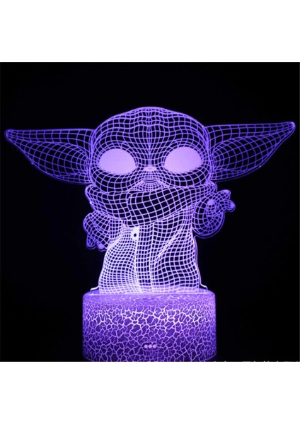 Anime Yoda Bebek 3D Lamba LED Illüzyon Gece Lambası Renk Değiştiren Lampara Çocuklar Için Yatak Odası Dekor Gece Lambası Manga Groot Masa Lambası (Yurt Dışından)
