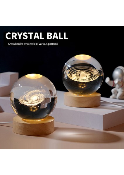 LED Gece Lambası Samanyolu Galaksisi Güneş Sistemi Kristal Top Çocuk Gece Lambası Yatak Odası Ortam Işığı Yaratıcı Hediye Gece Lambası (Yurt Dışından) modelleri