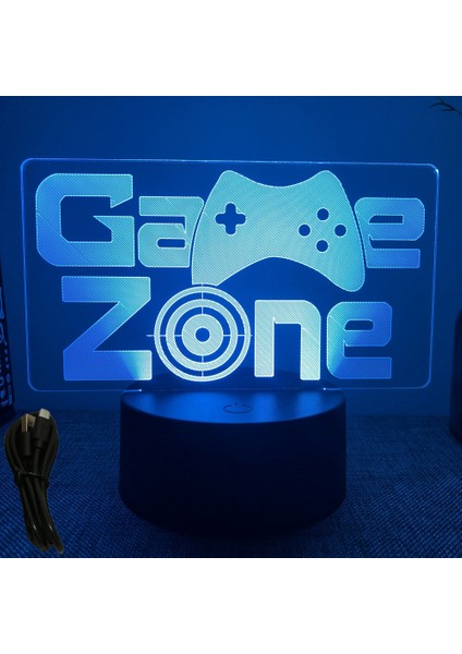 Neon Gamer 3D Lamba LED Gece Lambası Oyun Kurulumu Rgb Çocuk Lambaları Oyuncu Odası Dekorasyonu Yatak Odası Masa Lambası Kişiselleştirilmiş Hediyeler (Yurt Dışından)