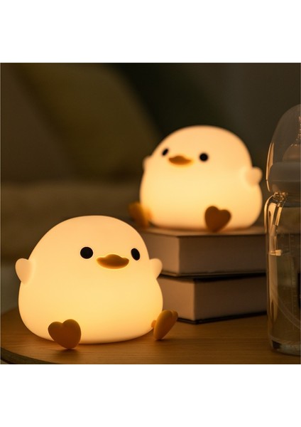 LED Gece Lambası Sevimli Ördek Karikatür Hayvanlar Silikon Lamba Çocuklar Için Çocuk Dokunmatik Sensör Zamanlama USB Doğum Günü Hediyeleri Için (Yurt Dışından) fiyatları
