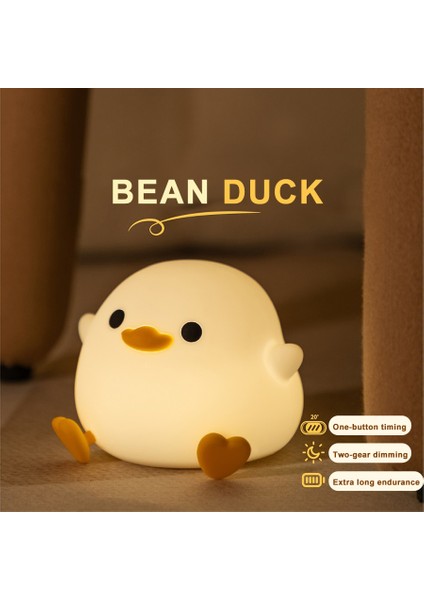 LED Gece Lambası Sevimli Ördek Karikatür Hayvanlar Silikon Lamba Çocuklar Için Çocuk Dokunmatik Sensör Zamanlama USB Doğum Günü Hediyeleri Için (Yurt Dışından) fırsatları