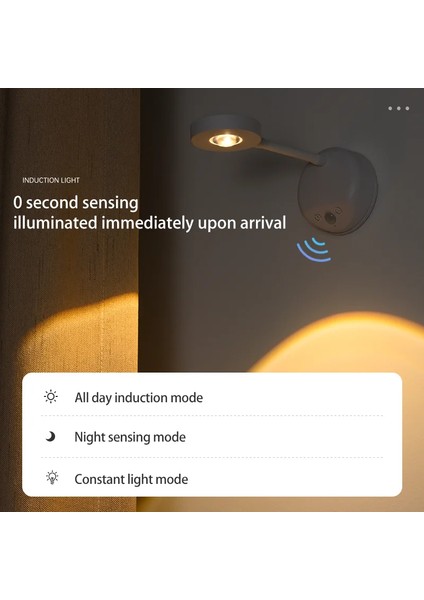 Pzsunly USB Akıllı Insan Algılama Kablosuz Duvar Lambası Kısılabilir LED Spot Aydınlatma Resimleri Resimleri (Yurt Dışından)