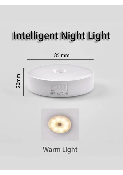 LED Akıllı Insan Vücudu Sensörü Gece Lambası Acil Otomatik Aydınlatma USB Şarj Kablosuz Manyetik Emme Gece Lambası Kullanımı (Yurt Dışından)