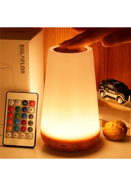 13 Renk Değiştiren Gece Lambası Rgb Uzaktan Kumandalı Dokunmatik Kısılabilir Lamba Taşınabilir Masa Başucu Lambaları USB Gece Lambası (Yurt Dışından)