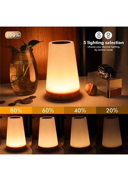 13 Renk Değiştiren Gece Lambası Rgb Uzaktan Kumandalı Dokunmatik Kısılabilir Lamba Taşınabilir Masa Başucu Lambaları USB Gece Lambası (Yurt Dışından)