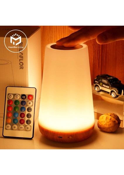 13 Renk Değiştiren Gece Lambası Rgb Uzaktan Kumandalı Dokunmatik Kısılabilir Lamba Taşınabilir Masa Başucu Lambaları USB Gece Lambası (Yurt Dışından)