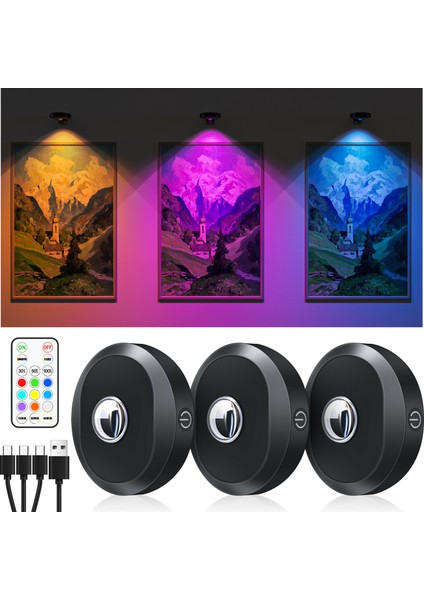 Wılled Gece Lambası 3'lü Uzaktan Kumandalı 1200MAH Puck Işığı Zamanlayıcılı Duvar Dolabı Dolabı Için Resim Işıklarına Yapış (Yurt Dışından)