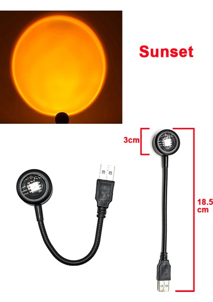 LED Gün Batımı Lambası Gece Lambaları USB Proctor Doğum Günü Partisi Dekorasyonu Ruh Hali Işıkları Yatak Odası Oturma Odası Duvar Fotoğrafçılığı (Yurt Dışından)