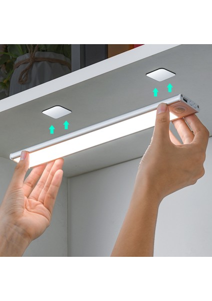 LED Gece Lambası Hareket Sensörü Kablosuz USB Dolap Gece Lambası Gardırop Lambası Mutfak Dolabı Yatak Odası Gardırop 20/30/40/60CM (Yurt Dışından)