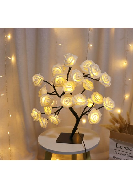 36LED/108LED Masa Lambası Gül Işık Dizisi Ağaç Gece Işıkları USB Güç Kaynaklı Aydınlatma Kızlar Aşıklar Partisi Kamp Yaz Dekoru (Yurt Dışından)