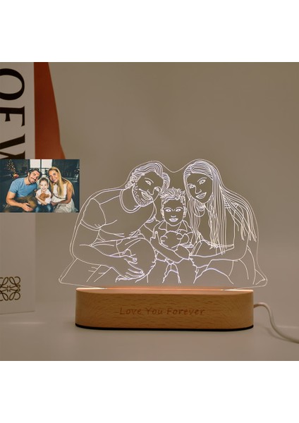 Kişiselleştirilmiş 3D Fotoğraf Lambası Özel Fotoğraf ve Metin Özelleştirilmiş Sevgililer Günü Evlilik Yıldönümü Doğum Günü 3D Gece Lambası Hediyeleri (Yurt Dışından)