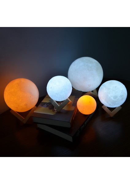 Dropship 3D Baskı Ay Lambası LED Gece Lambası Yaratıcı Dokunmatik Anahtar Ay Işığı Yatak Odası Dekorasyonu Doğum Günü Hediyesi (Yurt Dışından)