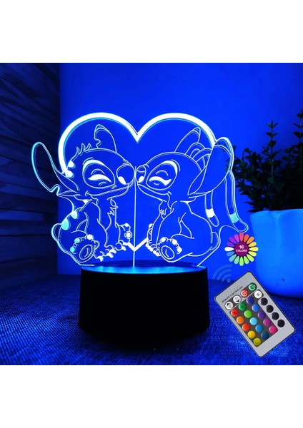 Uzaktan Kumandalı ve Akıllı Dokunmatik 3D Illüzyon Dikiş Gece Lambası Oda Dekor Lambası Doğum Günü Sevgililer Günü Noel Hediyeleri (Yurt Dışından)