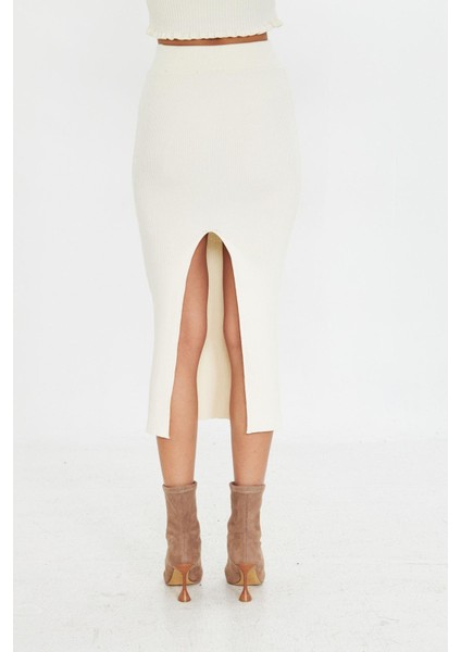 Yırtmaçlı Uzun Örgü Etek modelleri