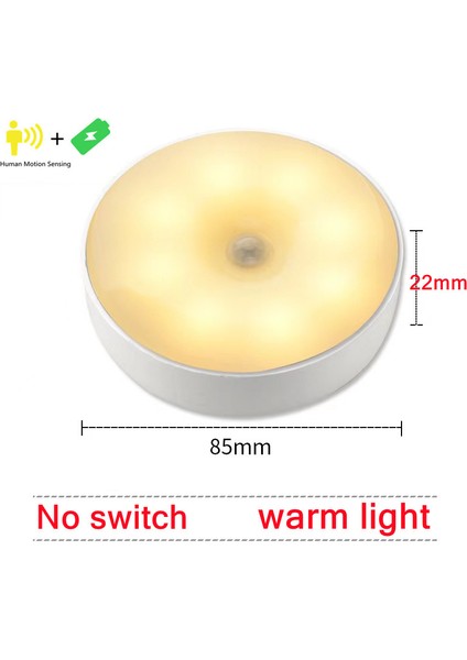 8led'li LED Insan Vücudu Indüksiyon Gece Lambası USB Şarjlı Akıllı Sensör Lambası Başucu Yatak Odası Ev Koridor Aydınlatma Mini Duvar Lambası (Yurt Dışından)