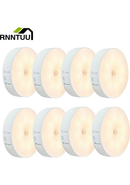 8led'li LED Insan Vücudu Indüksiyon Gece Lambası USB Şarjlı Akıllı Sensör Lambası Başucu Yatak Odası Ev Koridor Aydınlatma Mini Duvar Lambası (Yurt Dışından)