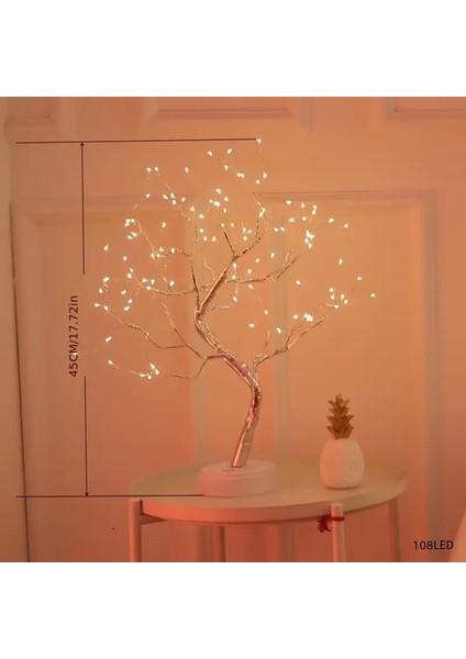 Adet Renkli Bonsai 108 LED Ağaç Işığı USB Güçle Çalışır Ev Yatak Odası Noel Dekorasyonu Için Uygun (Yurt Dışından) fiyatları