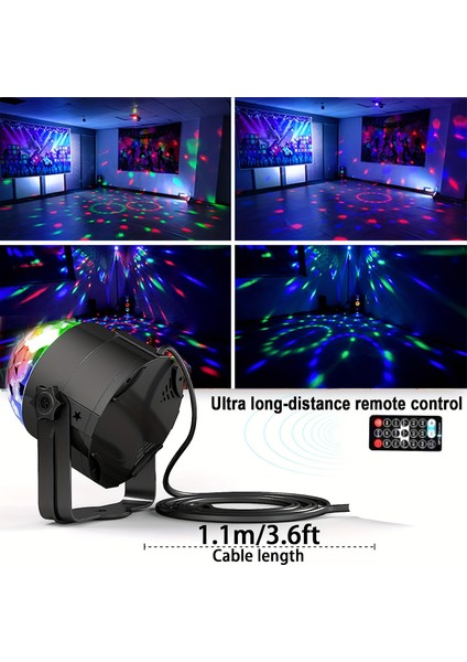 Adet Disko Topu Dj Gece Işıkları Sesle Etkinleştirilen Rgb Döner Sahne Strobe Lambası Ev Odası Doğum Günü Dekoru Düğün Dans Partileri Için (Yurt Dışından) modelleri