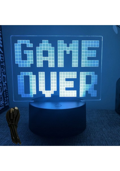 Neon Gamer 3D Lamba LED Gece Lambası Oyun Kurulumu Rgb Çocuk Lambaları Oyuncu Odası Dekorasyonu Yatak Odası Masa Lambası Kişiselleştirilmiş Hediyeler (Yurt Dışından)