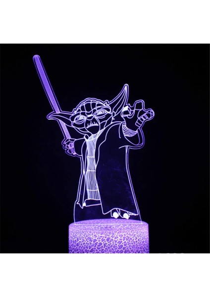 Anime Yoda Bebek 3D Lamba LED Illüzyon Gece Lambası Renk Değiştiren Lampara Çocuklar Için Yatak Odası Dekor Gece Lambası Manga Groot Masa Lambası (Yurt Dışından)