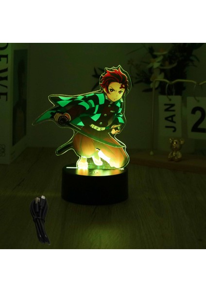 Anime Figürleri 3D Lamba Tanjirou Nezuko Zenitsu LED Gece Lambası Uzaktan Kumanda Akıllı Dokunmatik Lamba Oda Dekoru Doğum Günü Noel Hediyesi (Yurt Dışından)
