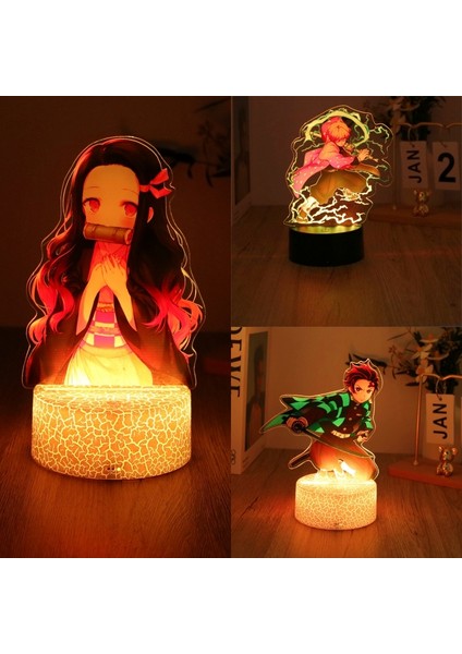 Anime Figürleri 3D Lamba Tanjirou Nezuko Zenitsu LED Gece Lambası Uzaktan Kumanda Akıllı Dokunmatik Lamba Oda Dekoru Doğum Günü Noel Hediyesi (Yurt Dışından) fiyatları