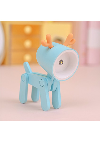 LED Gece Lambası Mini Katlanır Masa Lambası Sevimli Evcil Hayvan Işıkları Köpek Geyik Taşınabilir Gece Lambası Öğrenci Oturma Odası Dekor Hediye (Yurt Dışından)