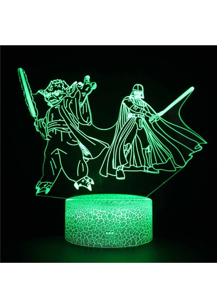 Anime Yoda Bebek 3D Lamba LED Illüzyon Gece Lambası Renk Değiştiren Lampara Çocuklar Için Yatak Odası Dekor Gece Lambası Manga Groot Masa Lambası (Yurt Dışından)