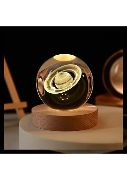 3D Kristal Işıklar Lamba Parlayan Gezegensel Galaksi Gece Lambası Kristal Küre Gece Işıkları Başucu Lambası Ev Dekoru Noel Hediyesi (Yurt Dışından)