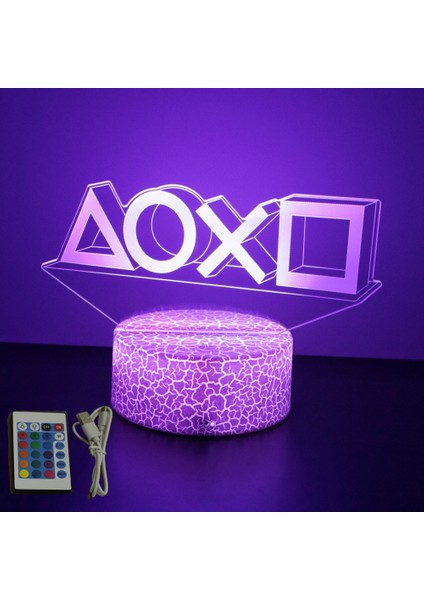 Neon Gamer 3D Lamba LED Gece Lambası Oyun Kurulumu Rgb Çocuk Lambaları Oyuncu Odası Dekorasyonu Yatak Odası Masa Lambası Kişiselleştirilmiş Hediyeler (Yurt Dışından)