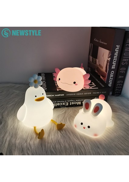 Sevimli Axolotl Gece Lambası Çocuk Odası Tavşan Hayvan Silikon Bebek Odası Uyku Lambası Dokunmatik Kontrol Gece Lambaları Bebek Hediyeleri Için (Yurt Dışından)