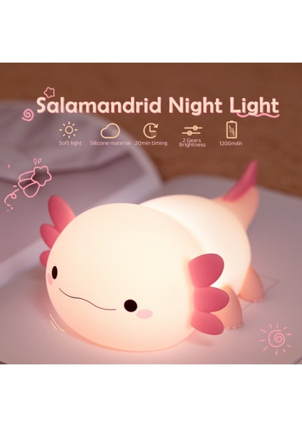 Sevimli Axolotl Gece Lambası Çocuk Odası Tavşan Hayvan Silikon Bebek Odası Uyku Lambası Dokunmatik Kontrol Gece Lambaları Bebek Hediyeleri Için (Yurt Dışından)