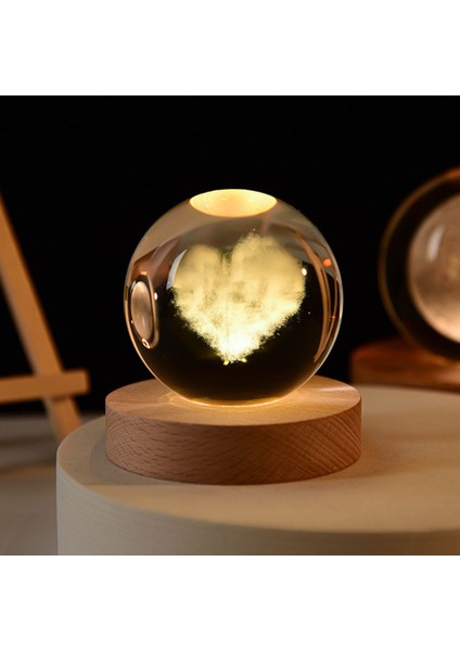 USB LED Gece Lambası Galaxy Kristal Küre Lamba 3D Gezegen Ay Lambası Ev Dekorasyonu (Yurt Dışından)
