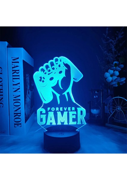 3D LED Oyun Kurulumu Rgb Lamba USB ile Çalışan Oyun Odası Çocuk Lambası Yatak Odası Gece Lambaları LED Masa Lambası Iç Aydınlatma Hediyeler (Yurt Dışından)