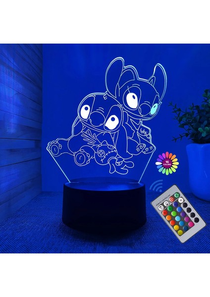 Uzaktan Kumandalı ve Akıllı Dokunmatik 3D Illüzyon Dikiş Gece Lambası Oda Dekor Lambası Doğum Günü Sevgililer Günü Noel Hediyeleri (Yurt Dışından)