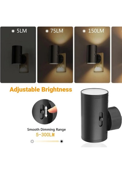 Silindirik LED Gece Lambası Modern Duvar Lambası Sensörlü Ayarlanabilir Parlaklık Kısılabilir Gece Lambaları Koridor Yatak Odası Için (Yurt Dışından)