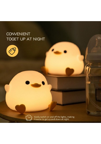 Adet Doudou Ördek Gece Lambası Çocuk Hediyesi Yumuşak Işık Göz Bakımı USB Şarj Zamanlama Otomatik Alkış Silikon Lamba (Yurt Dışından) fırsatları