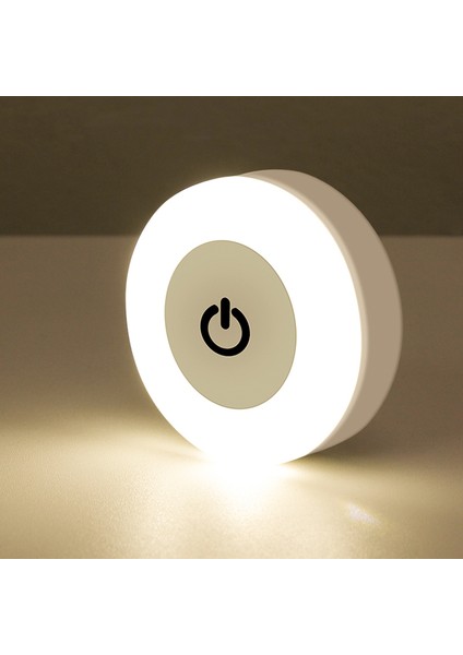 Enerji Tasarruflu LED Dokunmatik Sensör Gece Lambası USB Manyetik Duvar Lambası Oda Koridor Yatak Odası Yuvarlak Taşınabilir Gece Lambası (Yurt Dışından)