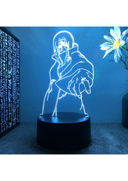 Anime Naruto Uzumaki LED Gece Lambası Oyuncaklar Akatsuki Kakashi Hatake Çocuk Yatak Odası Gece Lambası Itachi Uchiha 3D 7/16 Renk Lamba Dekor (Yurt Dışından)