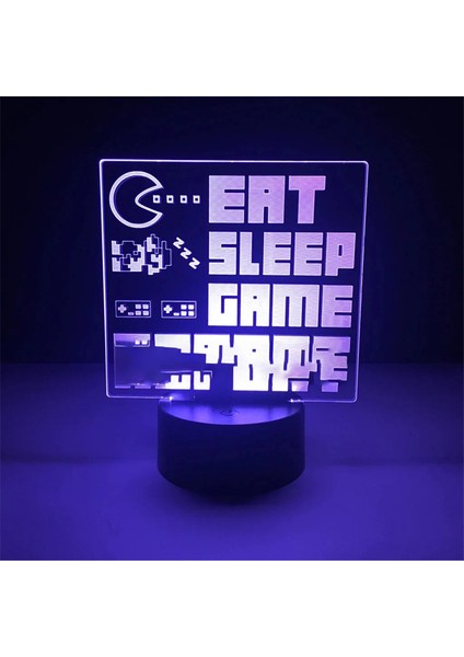 3D LED Oyun Kurulumu Rgb Lamba USB ile Çalışan Oyun Odası Çocuk Lambası Yatak Odası Gece Lambaları LED Masa Lambası Iç Aydınlatma Hediyeler (Yurt Dışından)